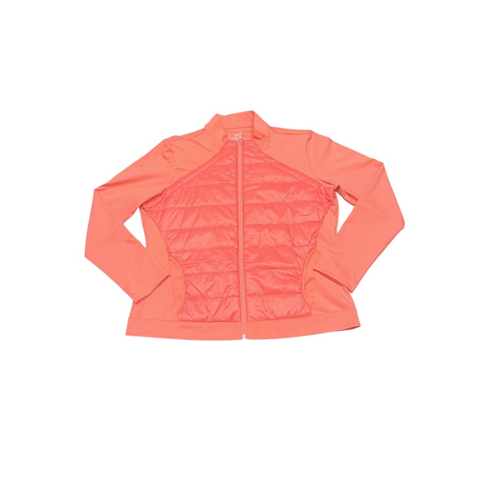 Southern Tide Womens Coral Quilted Puffer Track Jacket Full Zip XL